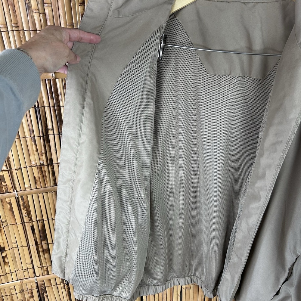 PGA Tour‎ Men's Tan Windbreaker Jacket Mock Collar Elastic Waist Cuffs Full Zip - Picture 15 of 16